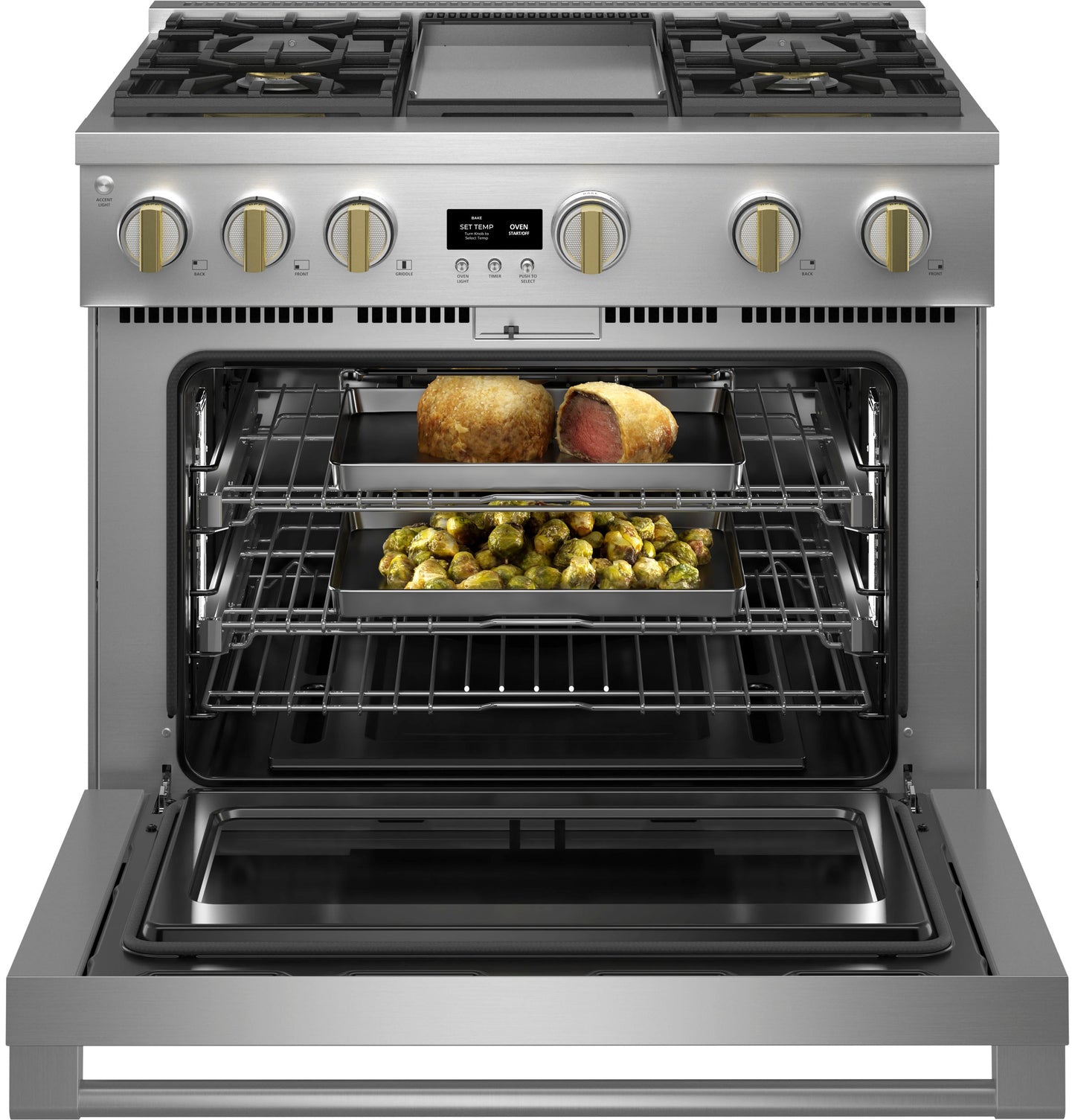 Monogram 36" All Gas Professional Range with 4 Burners and Griddle (Natural Gas)