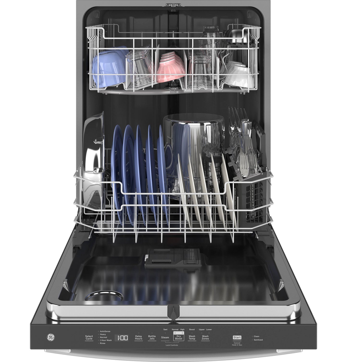 GE® Top Control with Stainless Steel Interior Door Dishwasher with Sanitize Cycle & Dry Boost