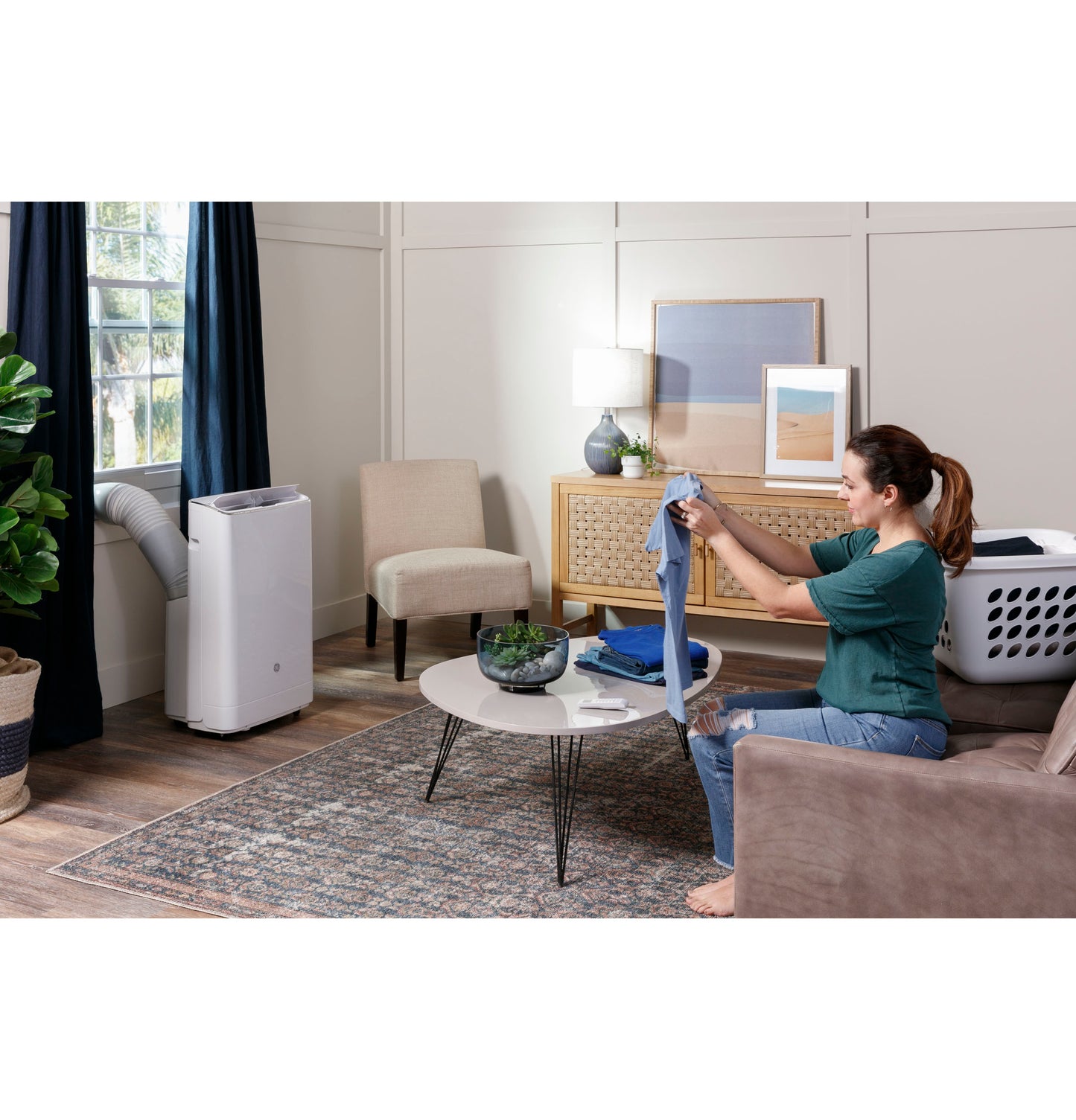 GE® 14,000 BTU Portable Air Conditioner for Medium Rooms up to 550 sq ft. (9,850 BTU SACC)