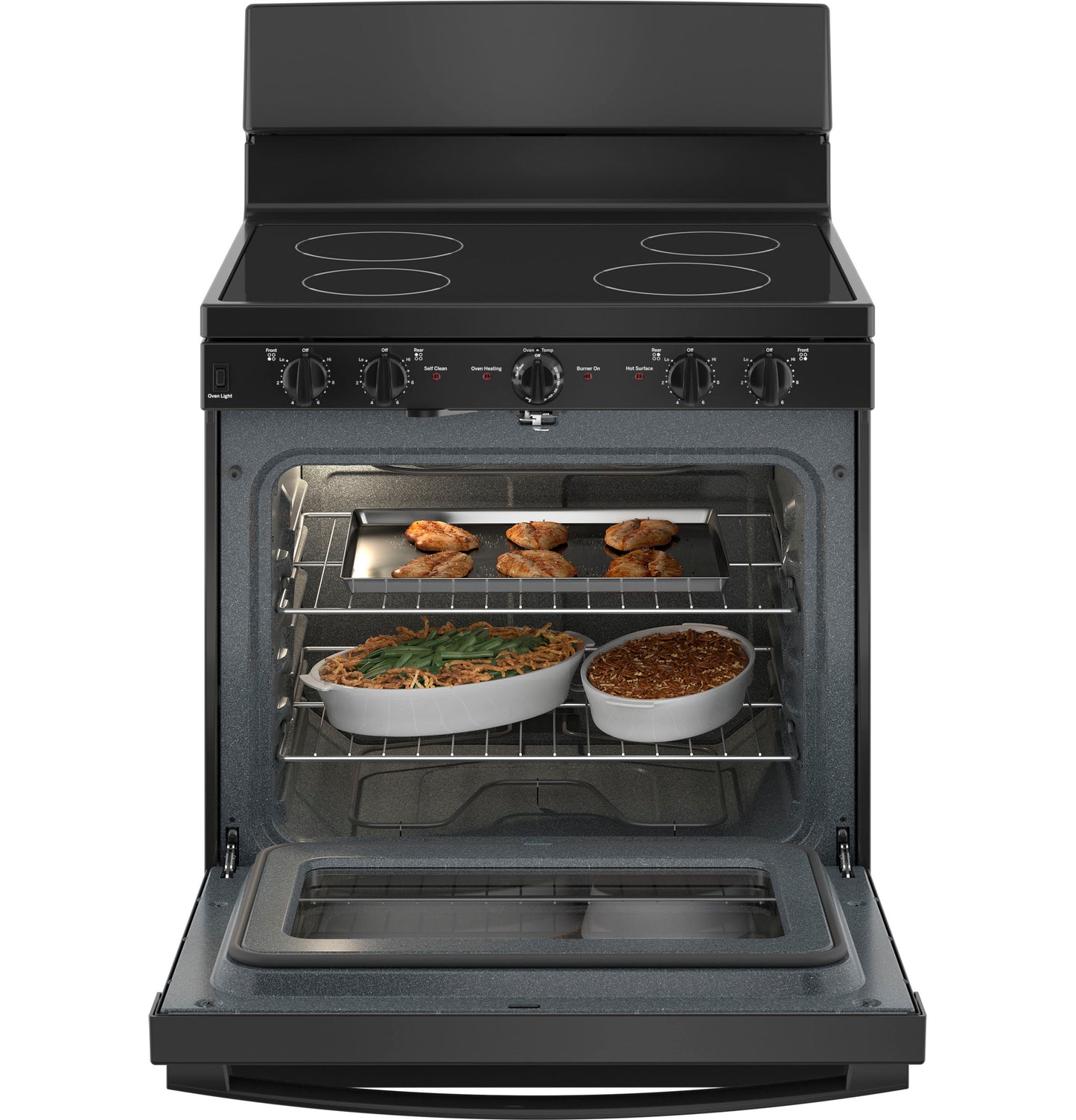 GE® ENERGY STAR® 30” Free-Standing Electric Radiant Smooth Cooktop Range