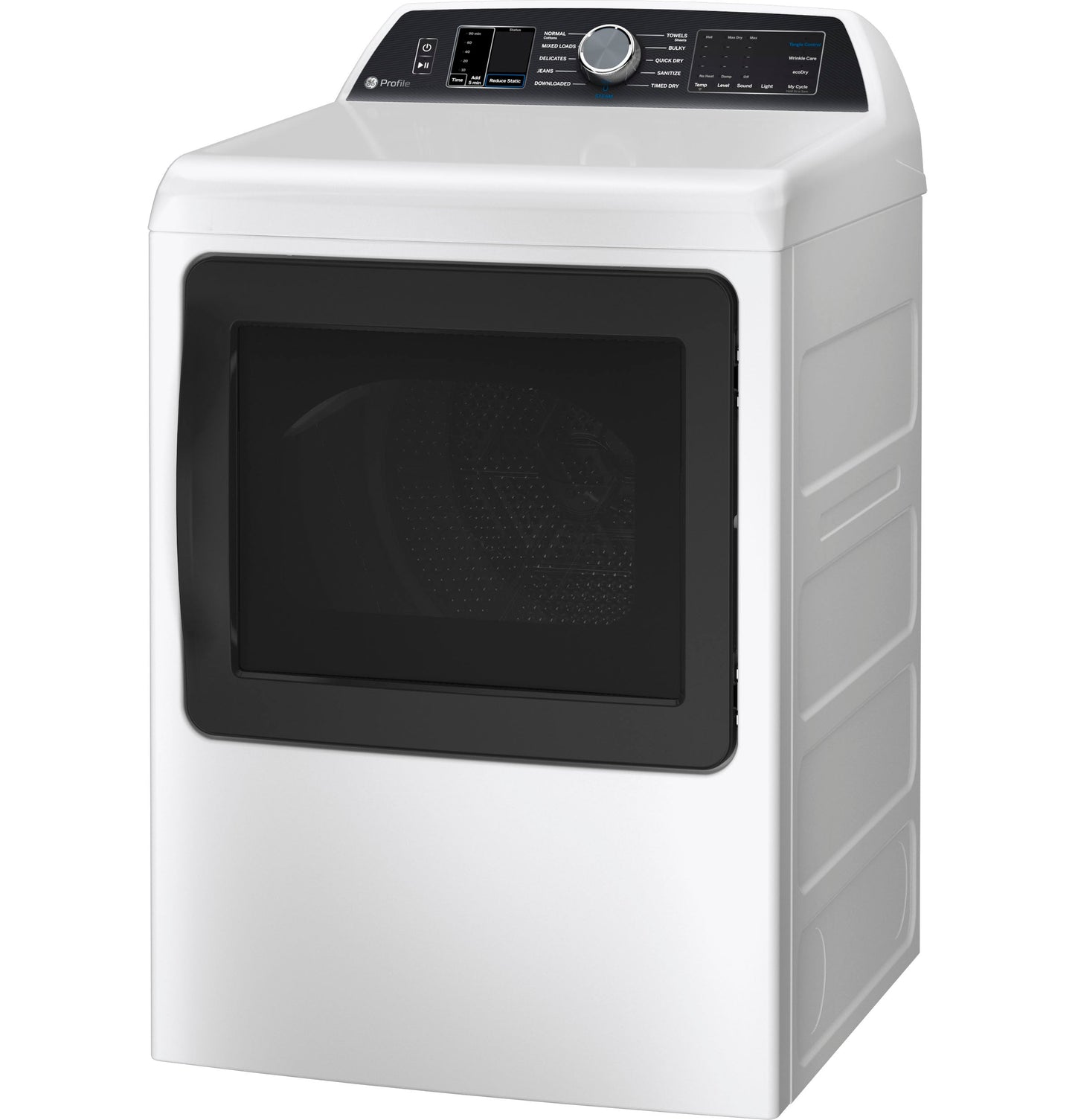 GE Profile™ 7.4 cu. ft. Capacity Smart aluminized alloy drum Gas Dryer with Sanitize Cycle and Sensor Dry
