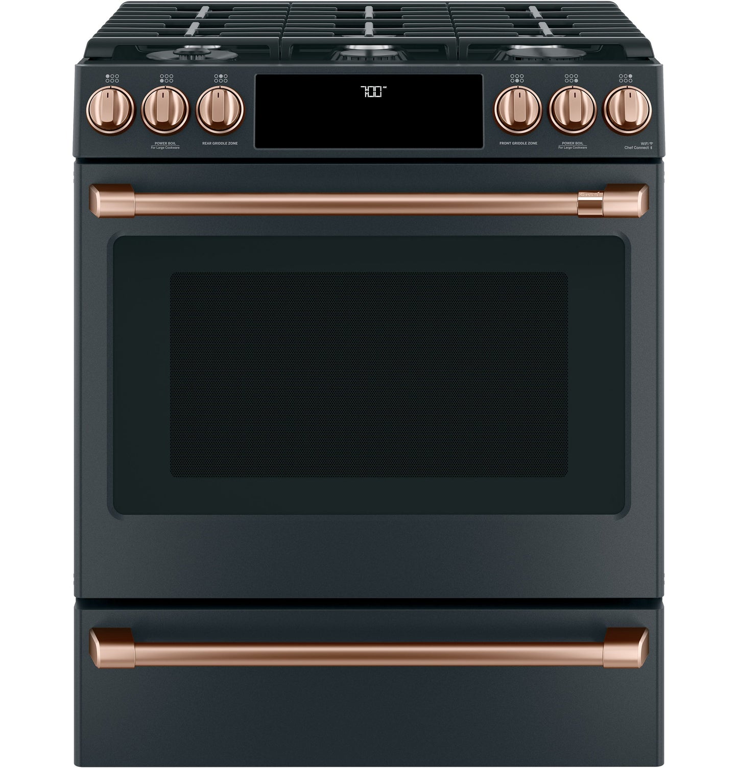 Café™ Front Control Gas Knobs and Handles - Brushed Copper