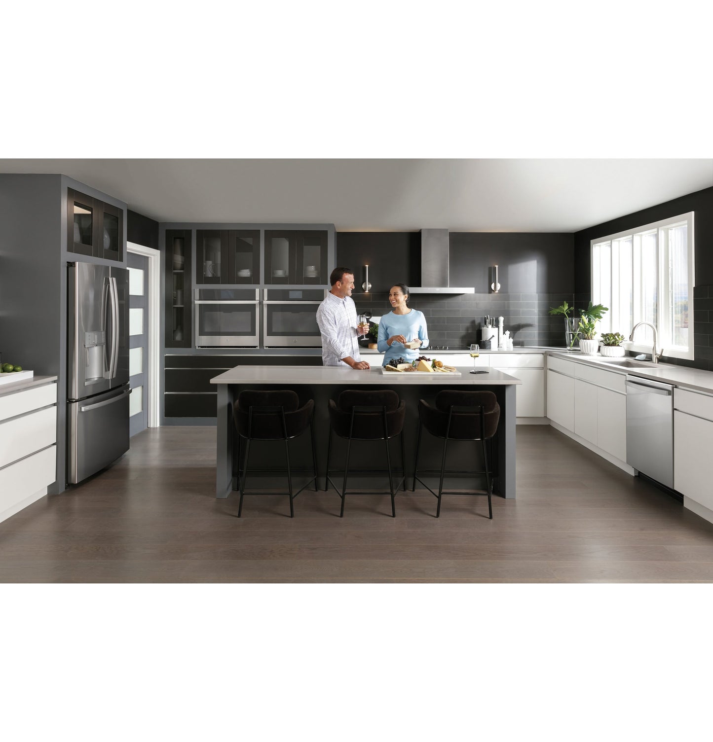 GE Profile™ Series ENERGY STAR® 22.1 Cu. Ft. Counter-Depth Fingerprint Resistant French-Door Refrigerator with Hands-Free AutoFill