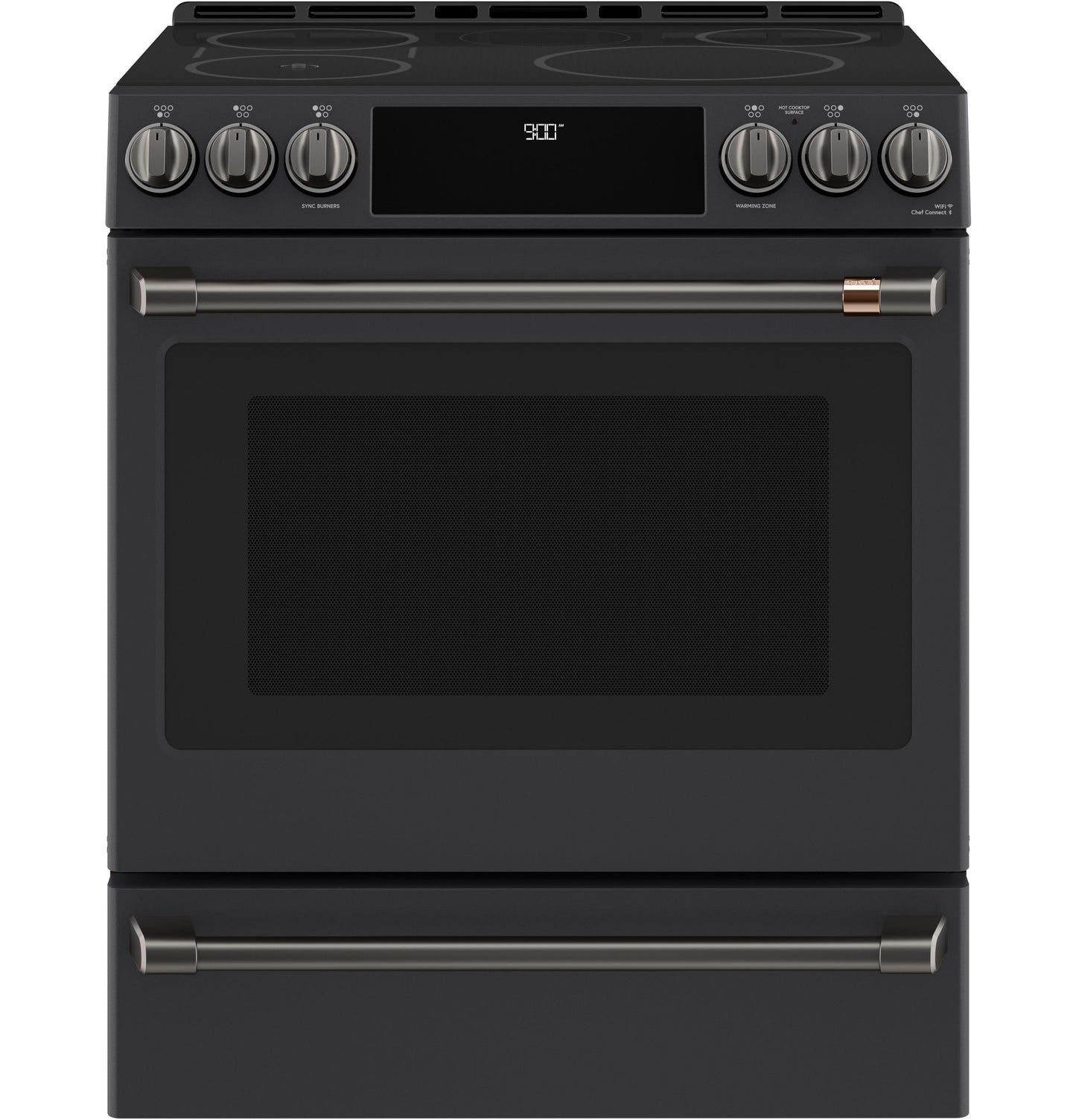 Café™ Front Control Induction Knobs and Handles - Brushed Black