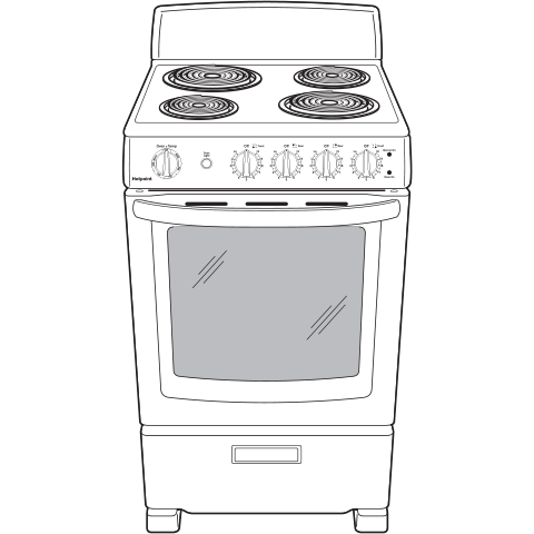 Hotpoint® 24" Electric Free-Standing Front-Control Range