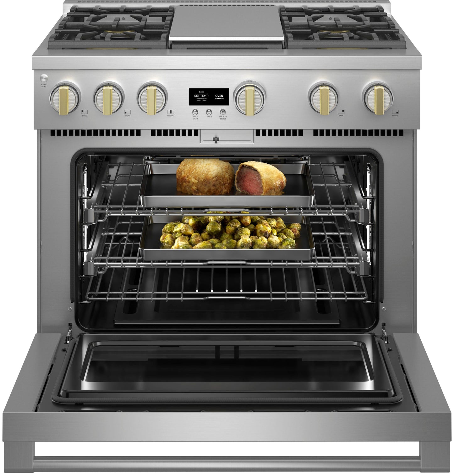 Monogram 36" All Gas Professional Range with 4 Burners and Griddle (Natural Gas)
