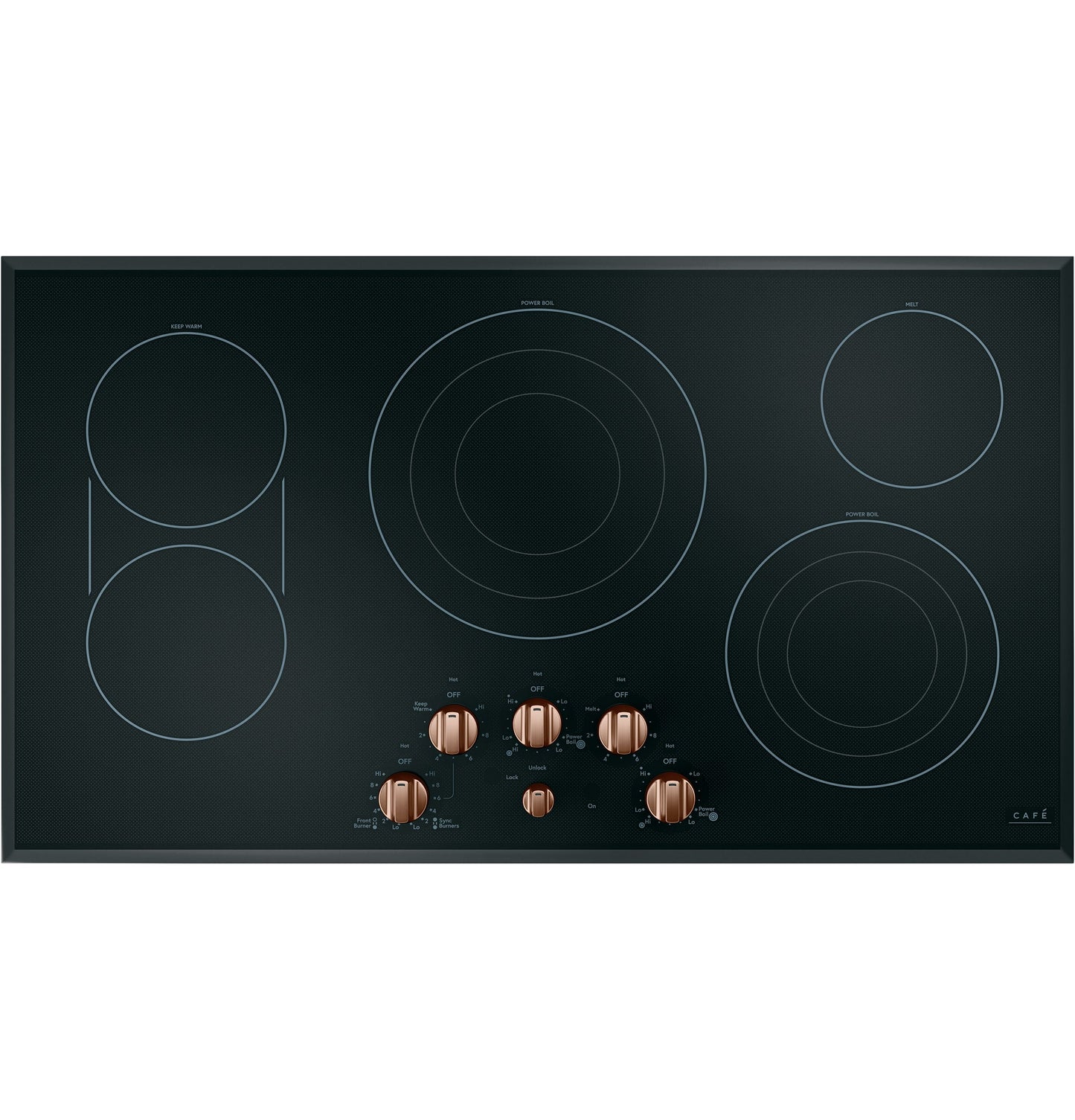 Café™ 5 Electric Cooktop Knobs - Brushed Copper
