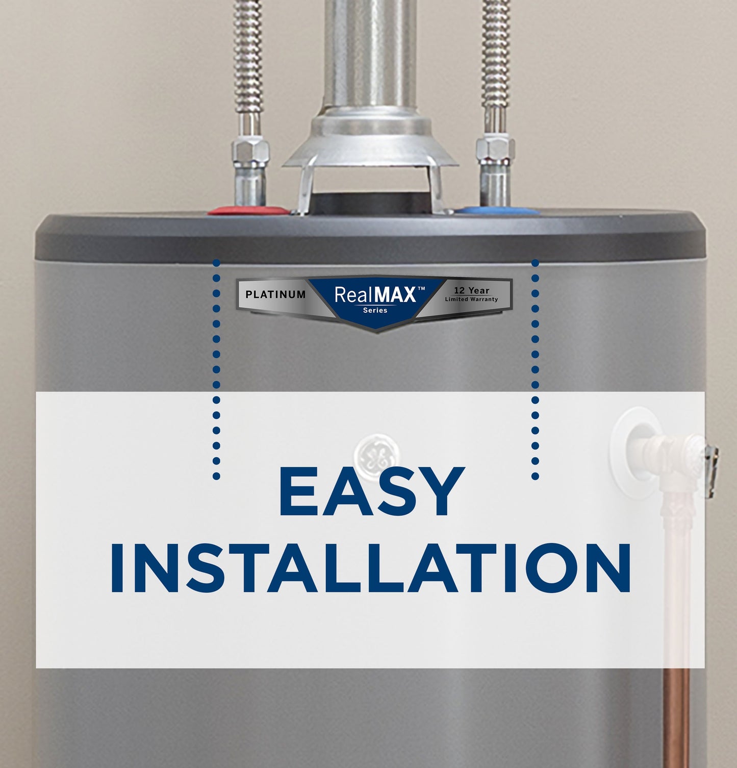 GE RealMAX Platinum 40-Gallon Tall Natural Gas Atmospheric Water Heater