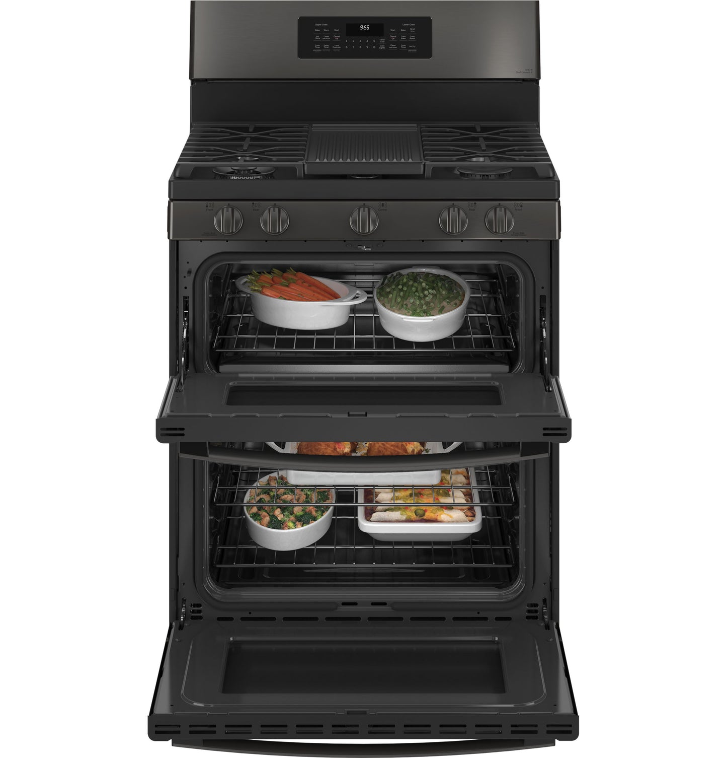 GE Profile™ 30" Free-Standing Gas Double Oven Convection Range with No Preheat Air Fry