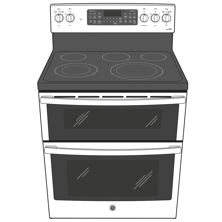 GE Profile™ 30" Smart Free-Standing Electric Double Oven Convection Range with No Preheat Air Fry