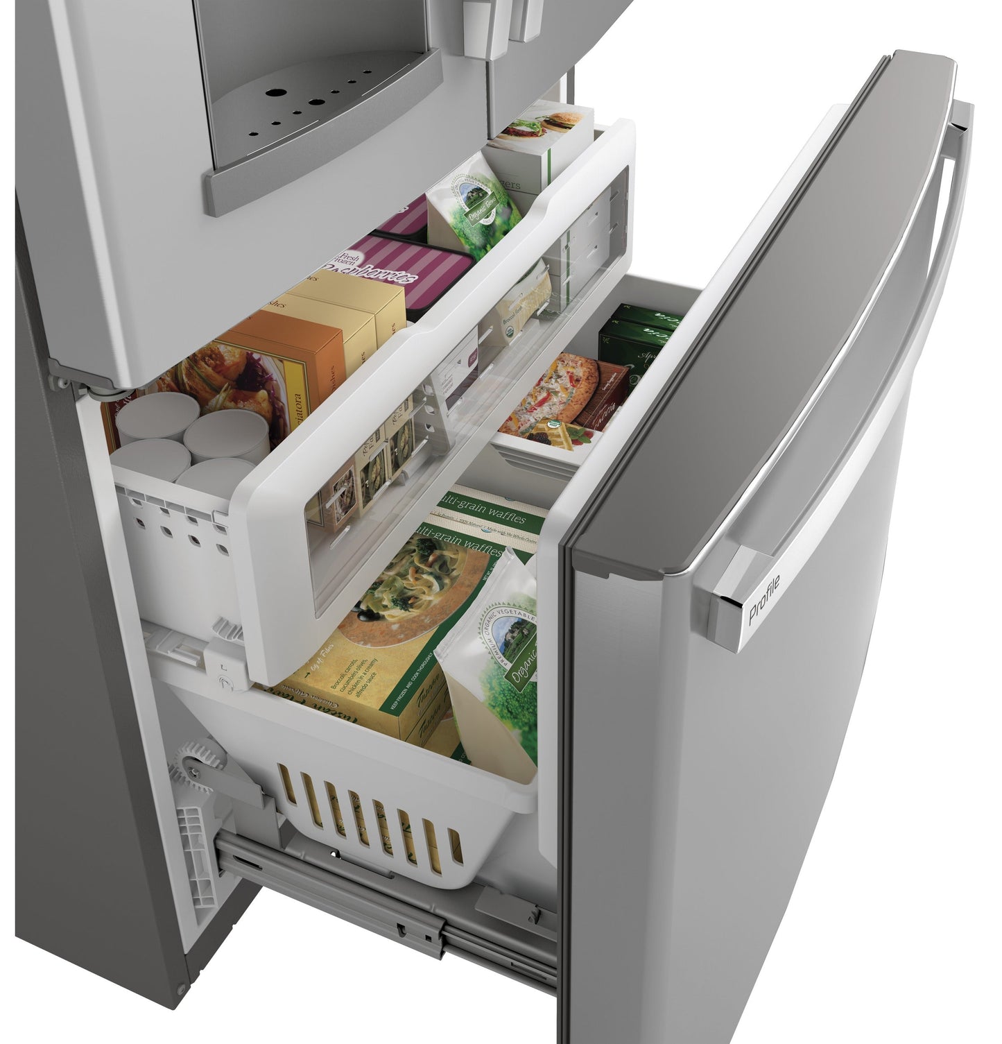 GE Profile™ Series ENERGY STAR® 22.1 Cu. Ft. Counter-Depth Fingerprint Resistant French-Door Refrigerator with Hands-Free AutoFill
