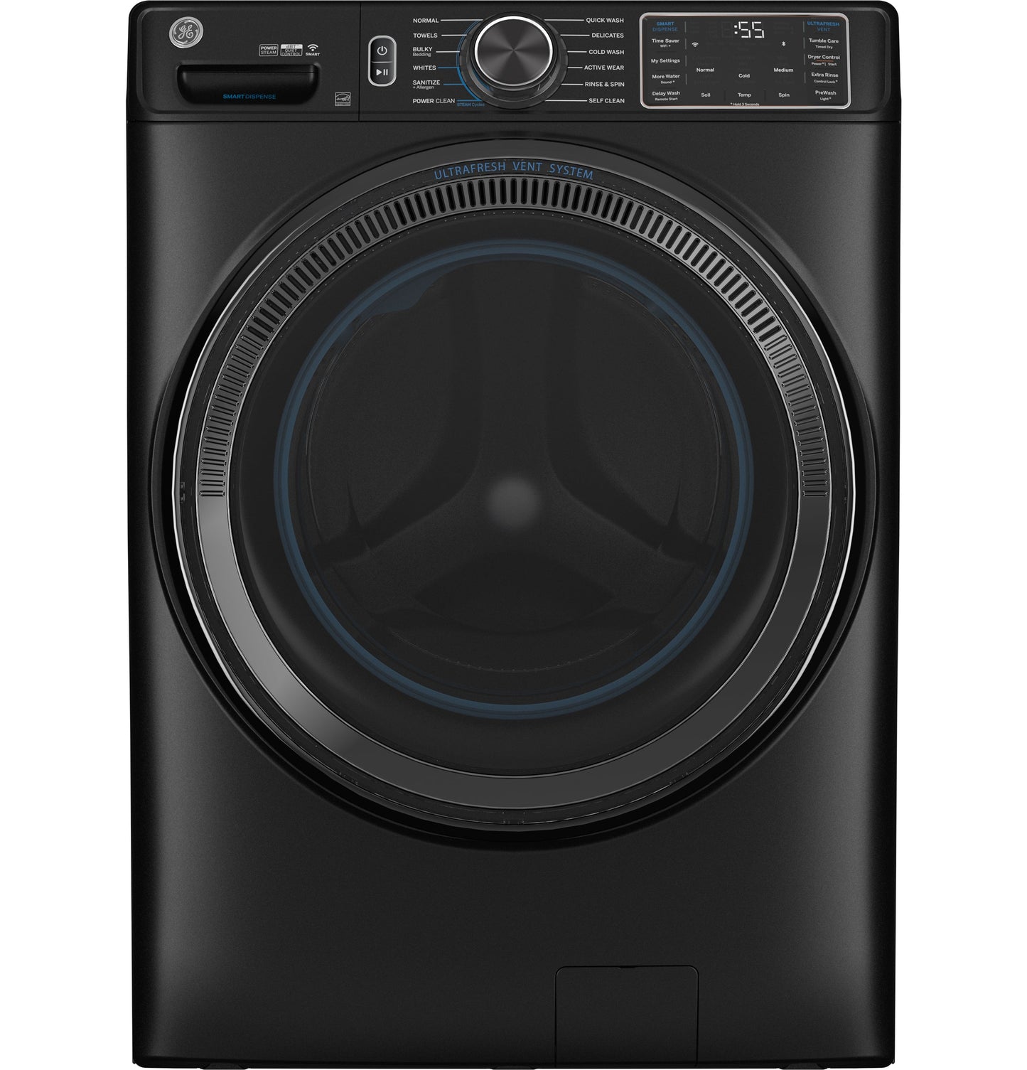 GE® ENERGY STAR® 5.0 cu. ft. Capacity Smart Front Load Steam Washer with SmartDispense™ UltraFresh Vent System with OdorBlock™ and Sanitize + Allergen