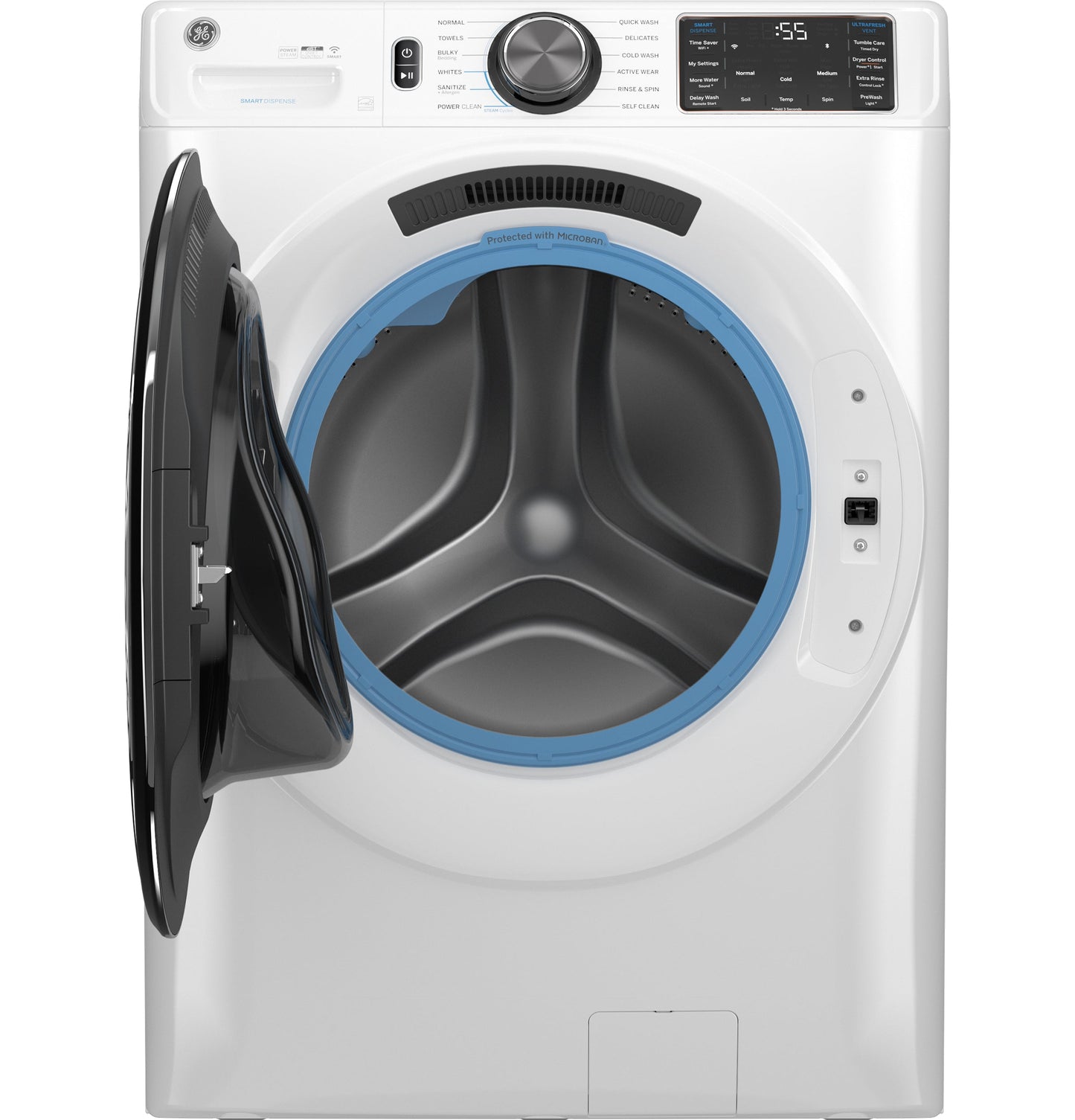 GE® ENERGY STAR® 5.0 cu. ft. Capacity Smart Front Load Steam Washer with SmartDispense™ UltraFresh Vent System with OdorBlock™ and Sanitize + Allergen