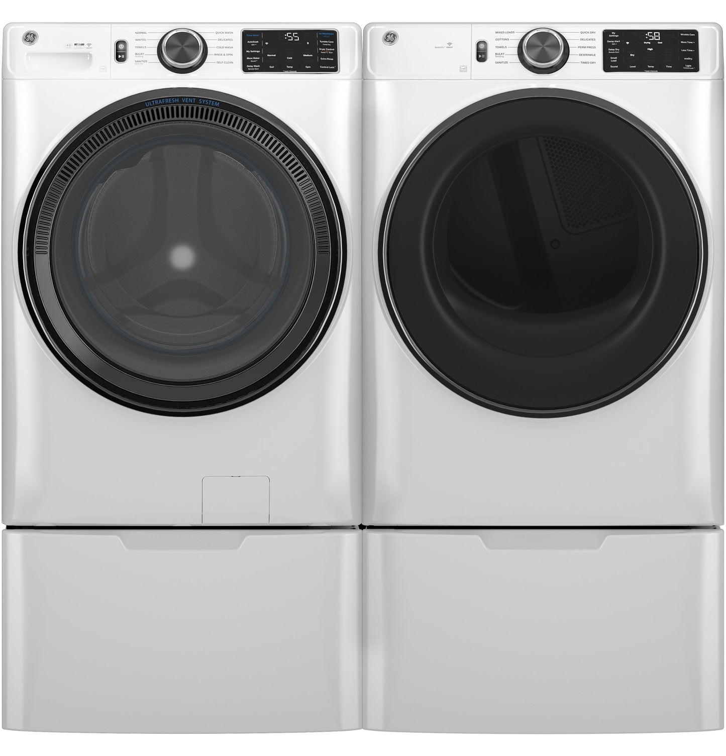 GE® 4.6 cu. ft. Capacity Smart Front Load ENERGY STAR® Washer with UltraFresh Vent System with OdorBlock™ and Sanitize w/Oxi