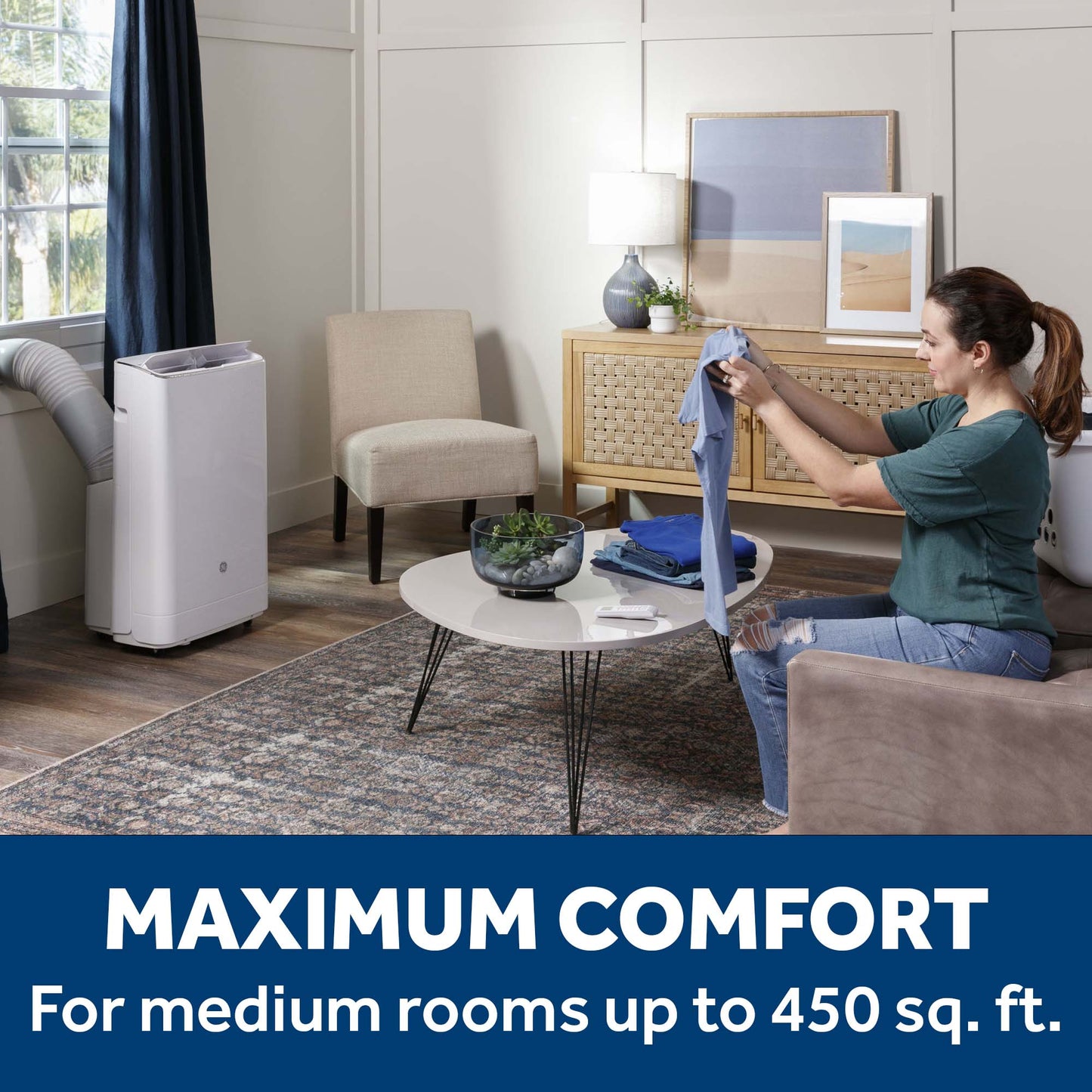 GE® 10,000 BTU Class Smart Portable Air Conditioner for Medium Rooms up to 450 sq ft. (10,400 BTU DOE)