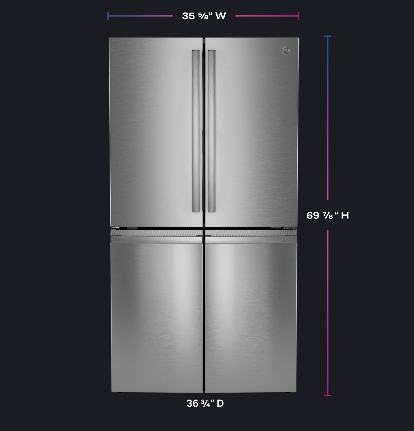 GE Profile™ ENERGY STAR® 28.3 Cu. Ft. Quad-Door Refrigerator with Dual-Dispense AutoFill Pitcher