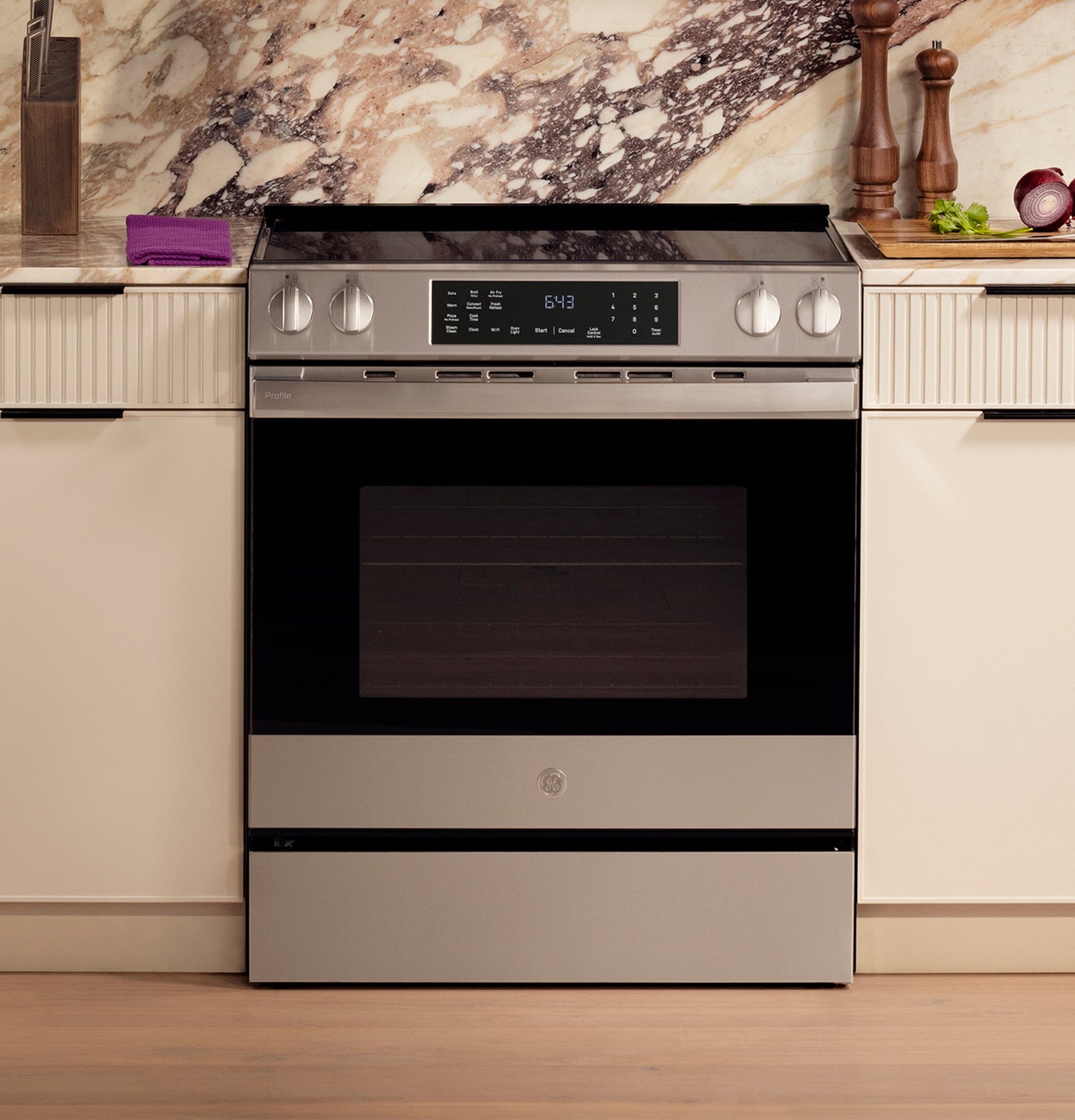 GE Profile™ ENERGY STAR® 30" Smart Slide-In Induction and Convection Range with No Preheat Air Fry and EasyWash™ Oven Tray