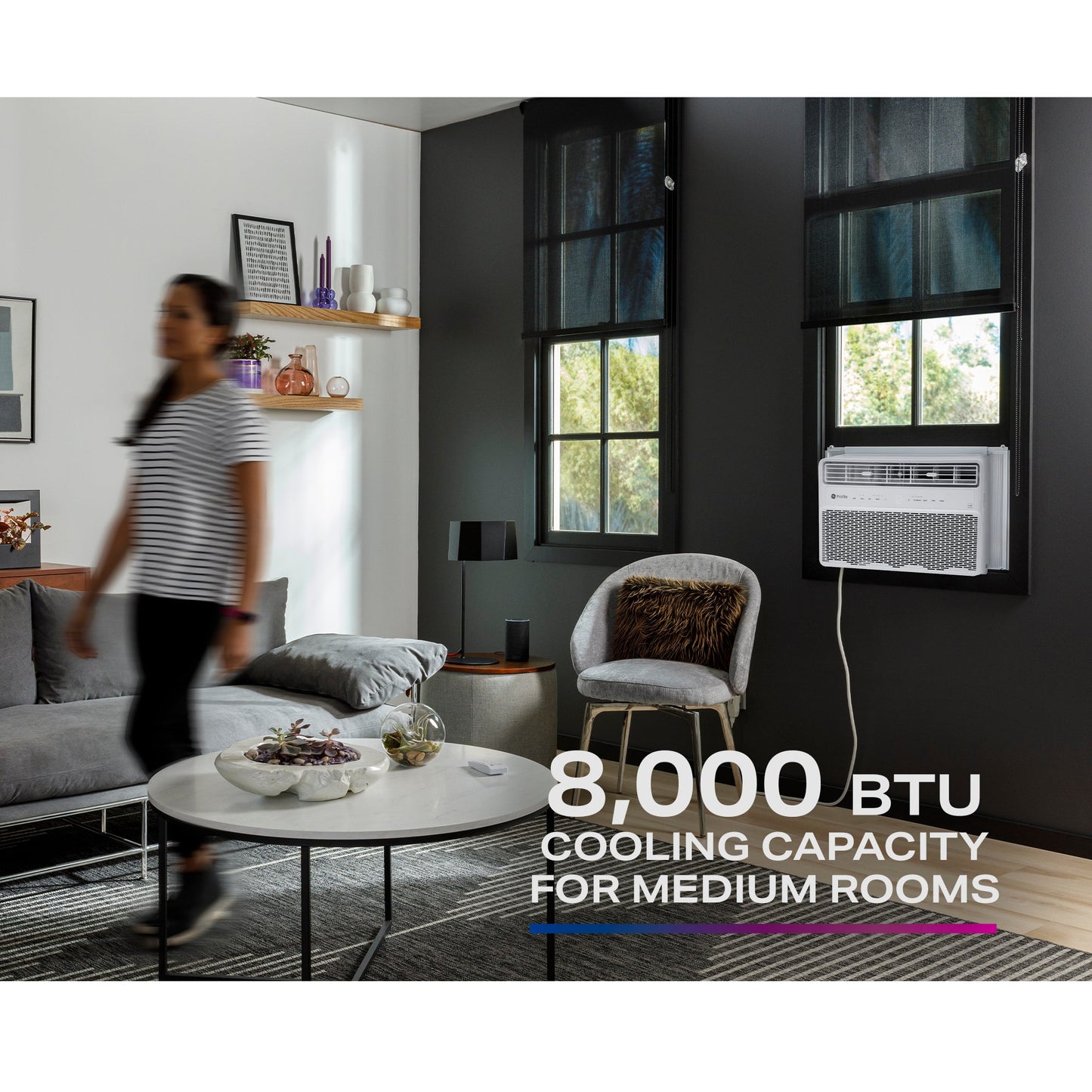 GE Profile™ ENERGY STAR® 8,000 BTU Inverter Smart Ultra Quiet Window Air Conditioner for Medium Rooms up to 350 sq. ft.