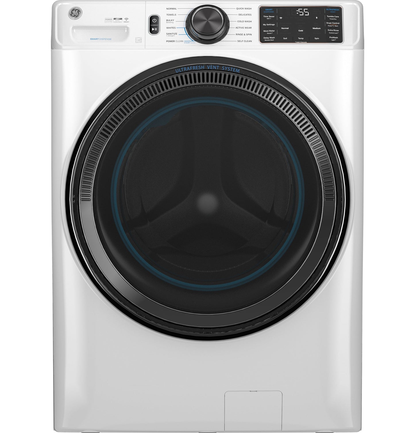 GE® ENERGY STAR® 5.0 cu. ft. Capacity Smart Front Load Steam Washer with SmartDispense™ UltraFresh Vent System with OdorBlock™ and Sanitize + Allergen