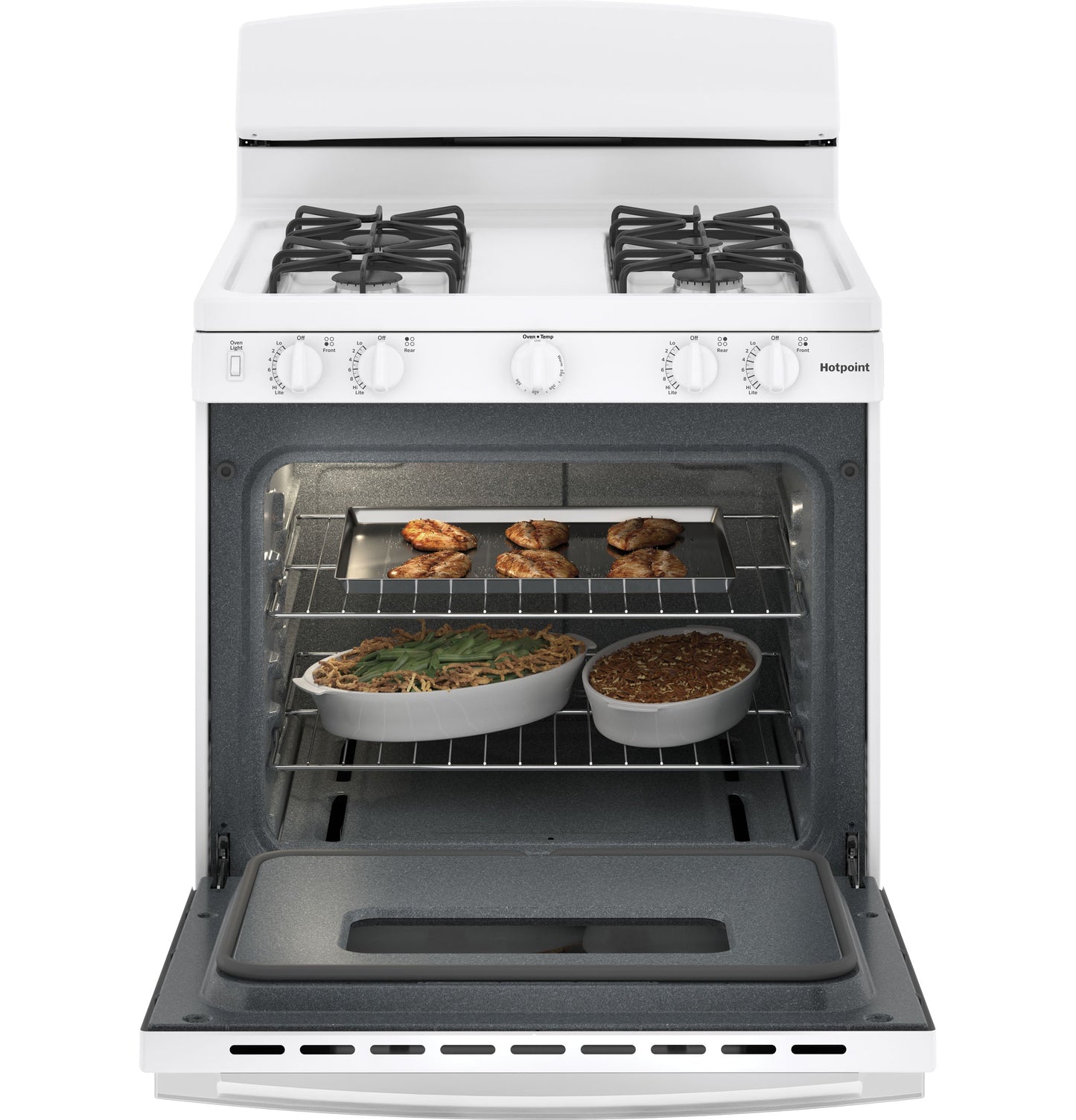 Hotpoint® 30" Free-Standing Front Control Gas Range