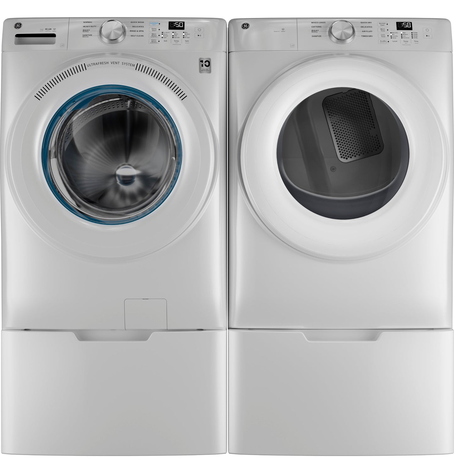 GE® ENERGY STAR® 7.8 cu. ft. Capacity Smart Front Load Gas Dryer