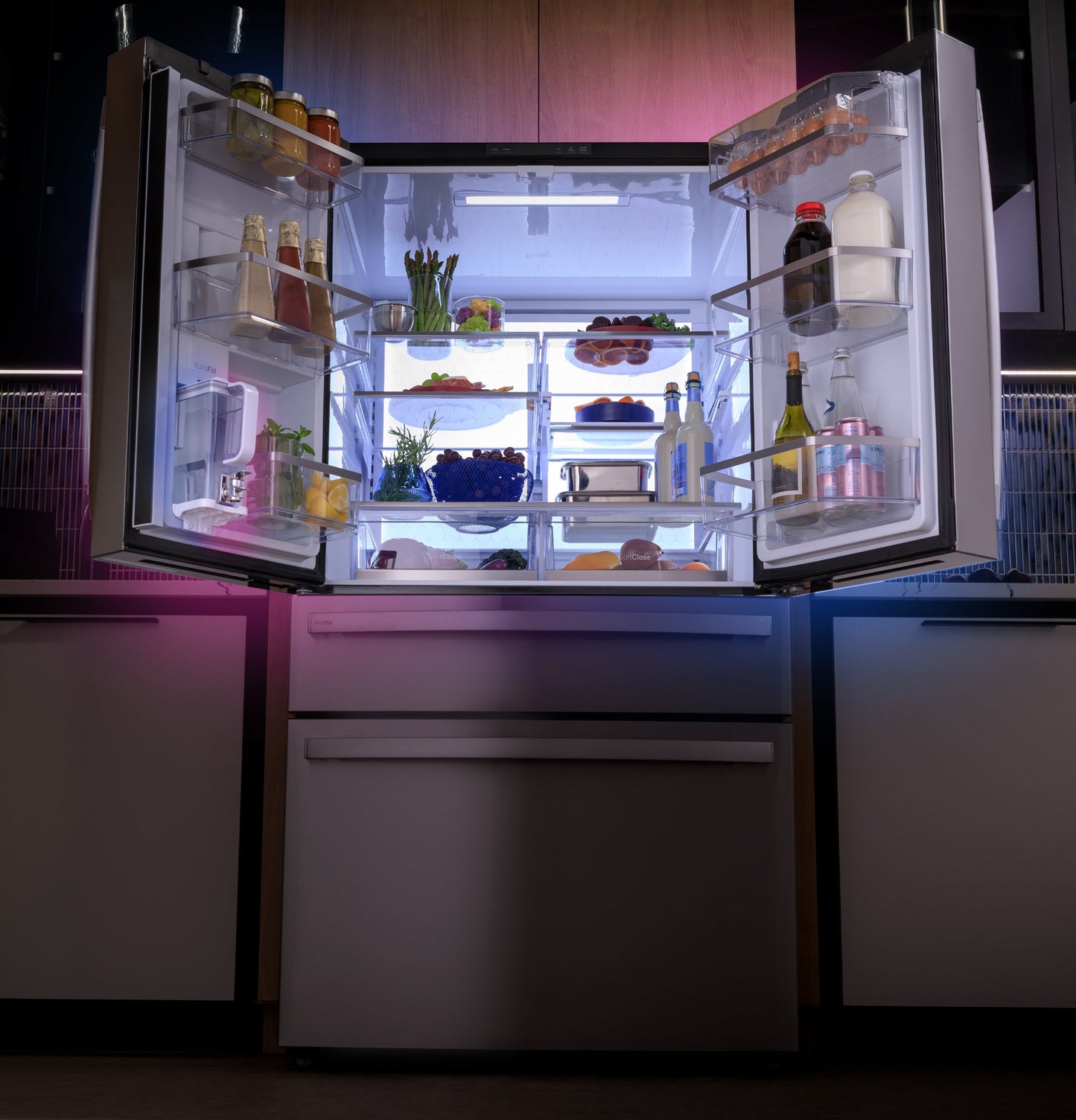 GE Profile™ Series ENERGY STAR® 28.7 Cu. Ft. Smart Fingerprint Resistant 4-Door French-Door Refrigerator With Dual-Dispense AutoFill Pitcher
