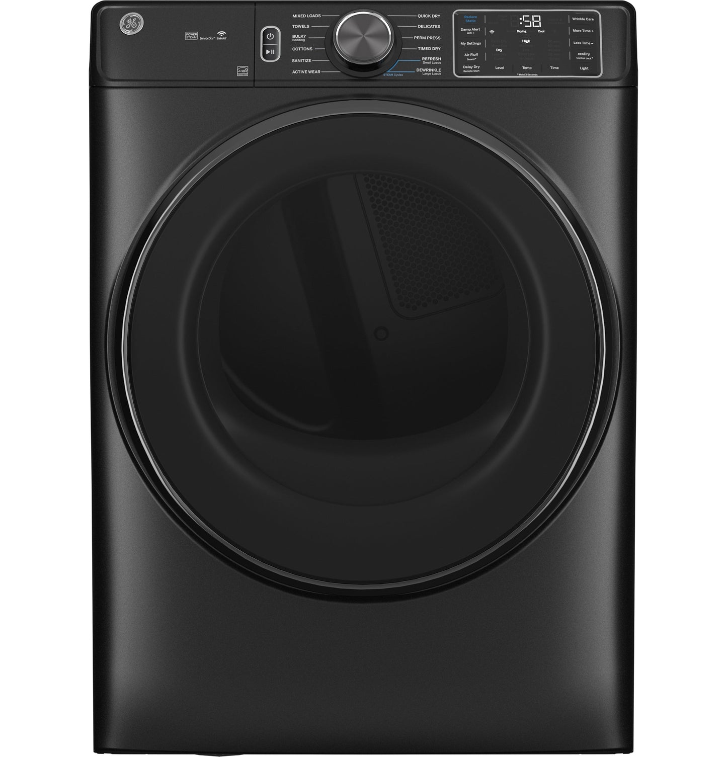 GE® ENERGY STAR® 7.8 cu. ft. Capacity Smart Front Load Electric Dryer with Steam and Sanitize Cycle