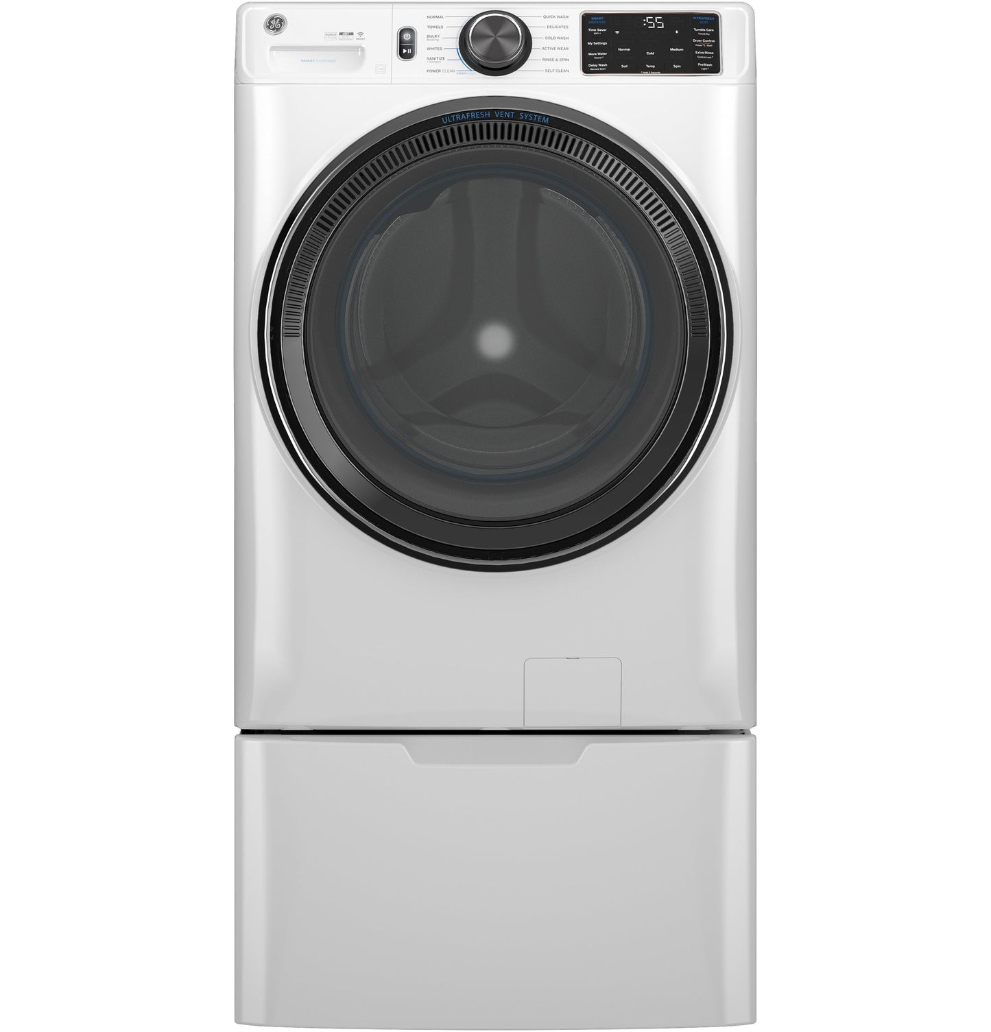 GE® ENERGY STAR® 5.0 cu. ft. Capacity Smart Front Load Steam Washer with SmartDispense™ UltraFresh Vent System with OdorBlock™ and Sanitize + Allergen