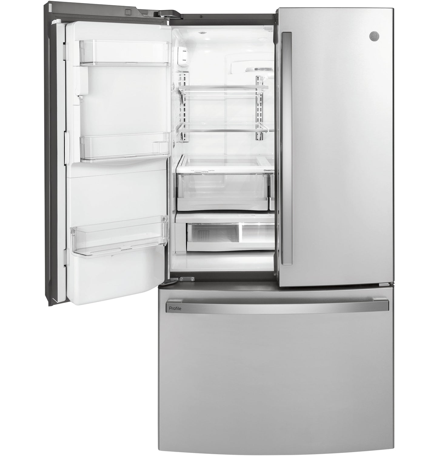 GE Profile™ Series 22.1 Cu. Ft. Counter-Depth Fingerprint Resistant French-Door Refrigerator with Door In Door and Hands-Free AutoFill