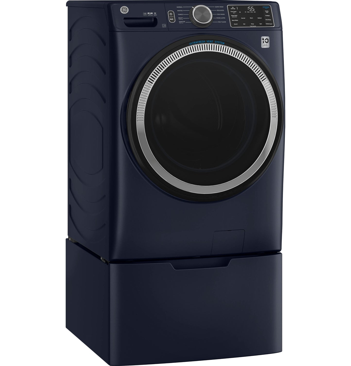 GE® 4.8 cu. ft. Capacity Smart Front Load ENERGY STAR® Washer with UltraFresh Vent System with OdorBlock™ and Sanitize w/Oxi