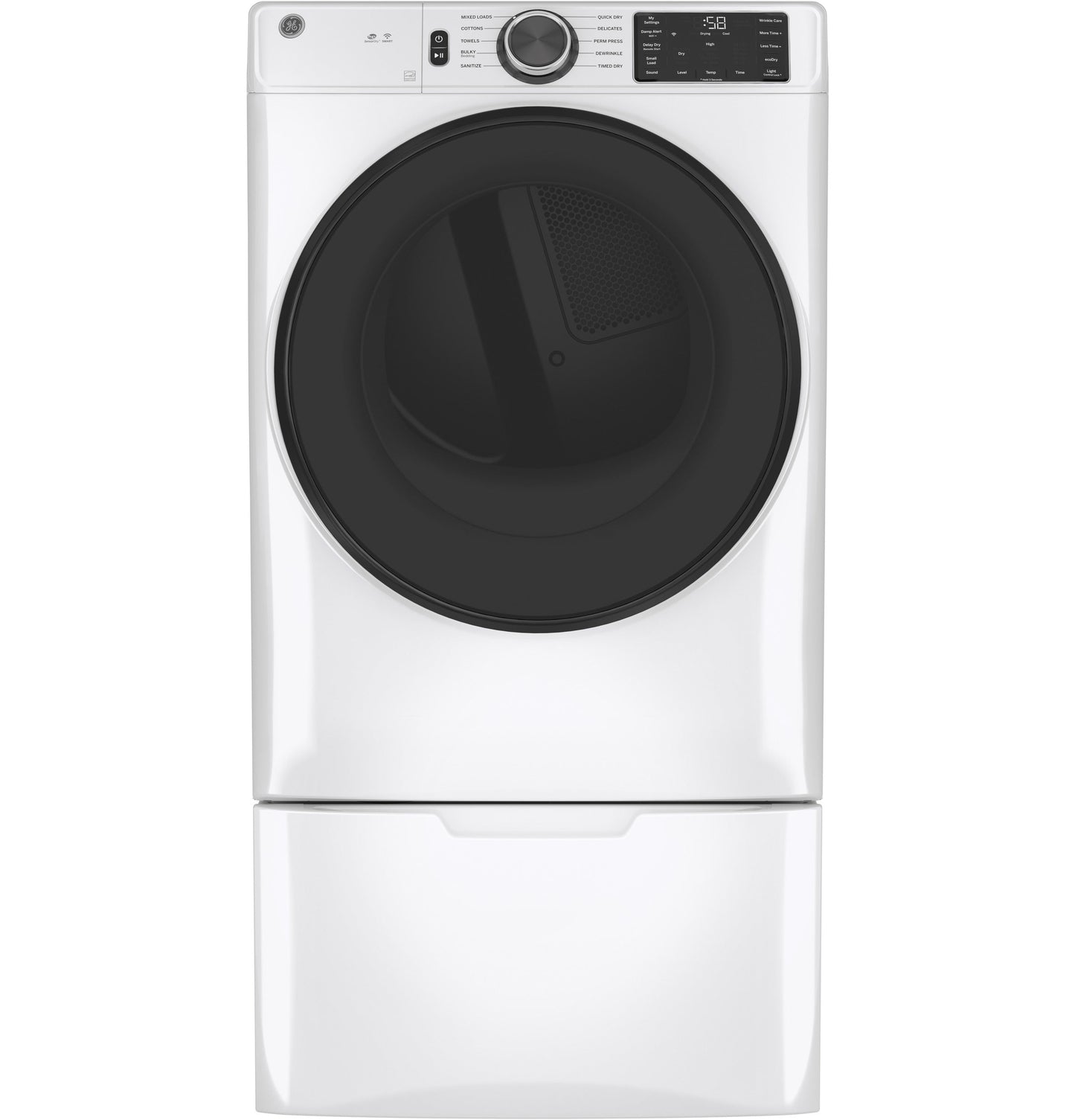 GE® 7.8 cu. ft. Capacity Smart Front Load Gas Dryer with Sanitize Cycle
