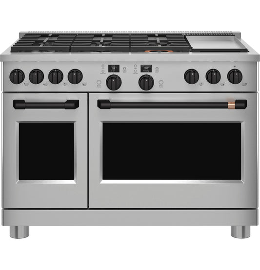 Café™ 48” Flat Black Handle & Knob Set for Pro Range and Rangetop