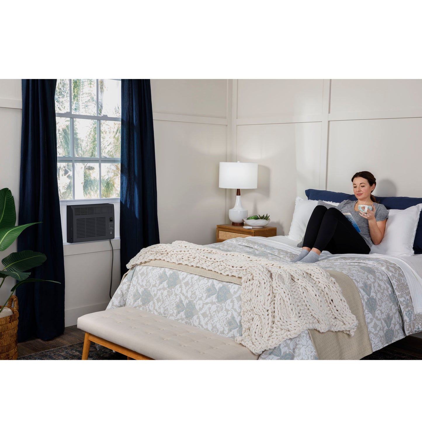 GE® 6,000 BTU Electronic Window Air Conditioner for Small Rooms up to 250 sq ft., Black