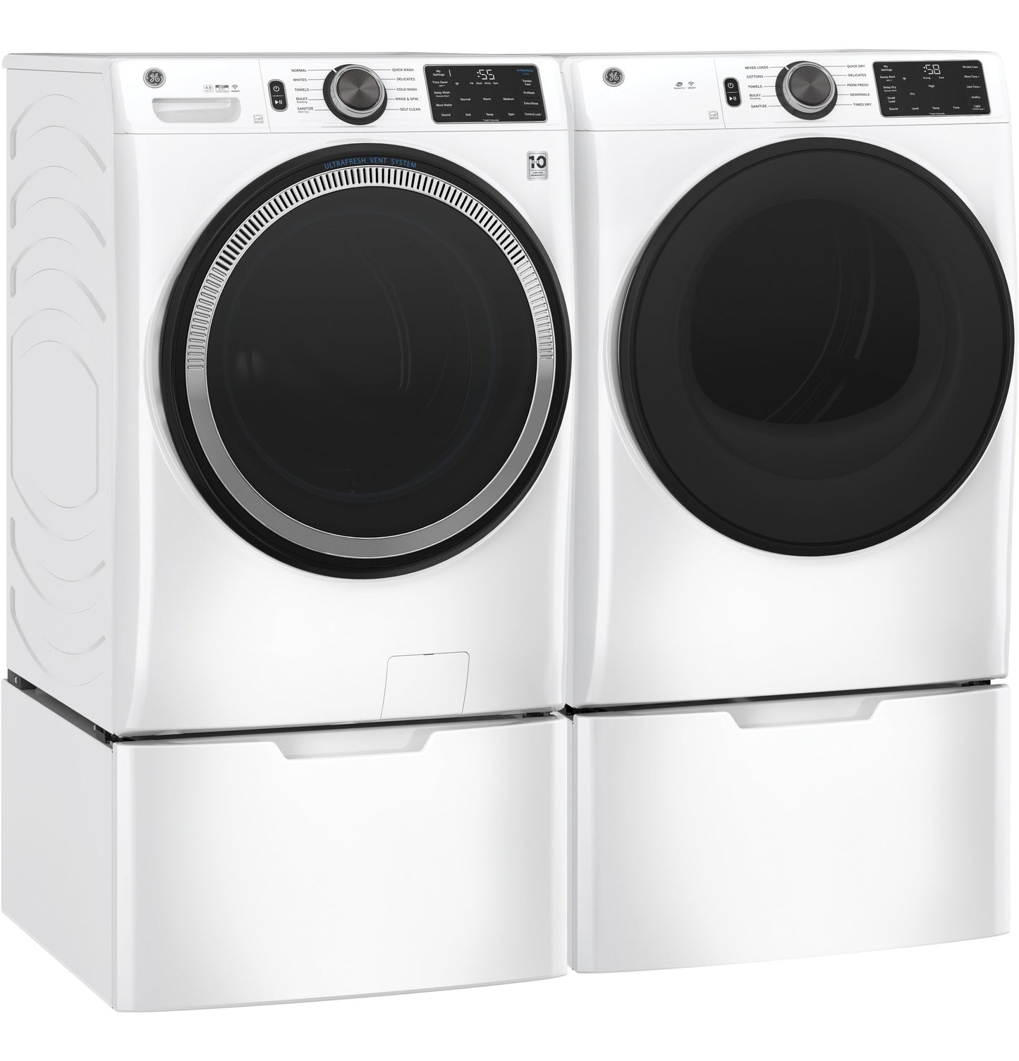 GE® 7.8 cu. ft. Capacity Smart Front Load Gas Dryer with Sanitize Cycle