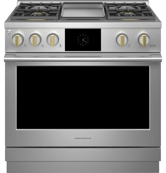 Monogram 36" Dual-Fuel Professional Range with 4 Burners and Griddle (Natural Gas)