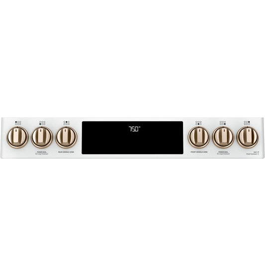 Café™ 30" Smart Slide-In, Front-Control, Gas Double-Oven Range with Convection