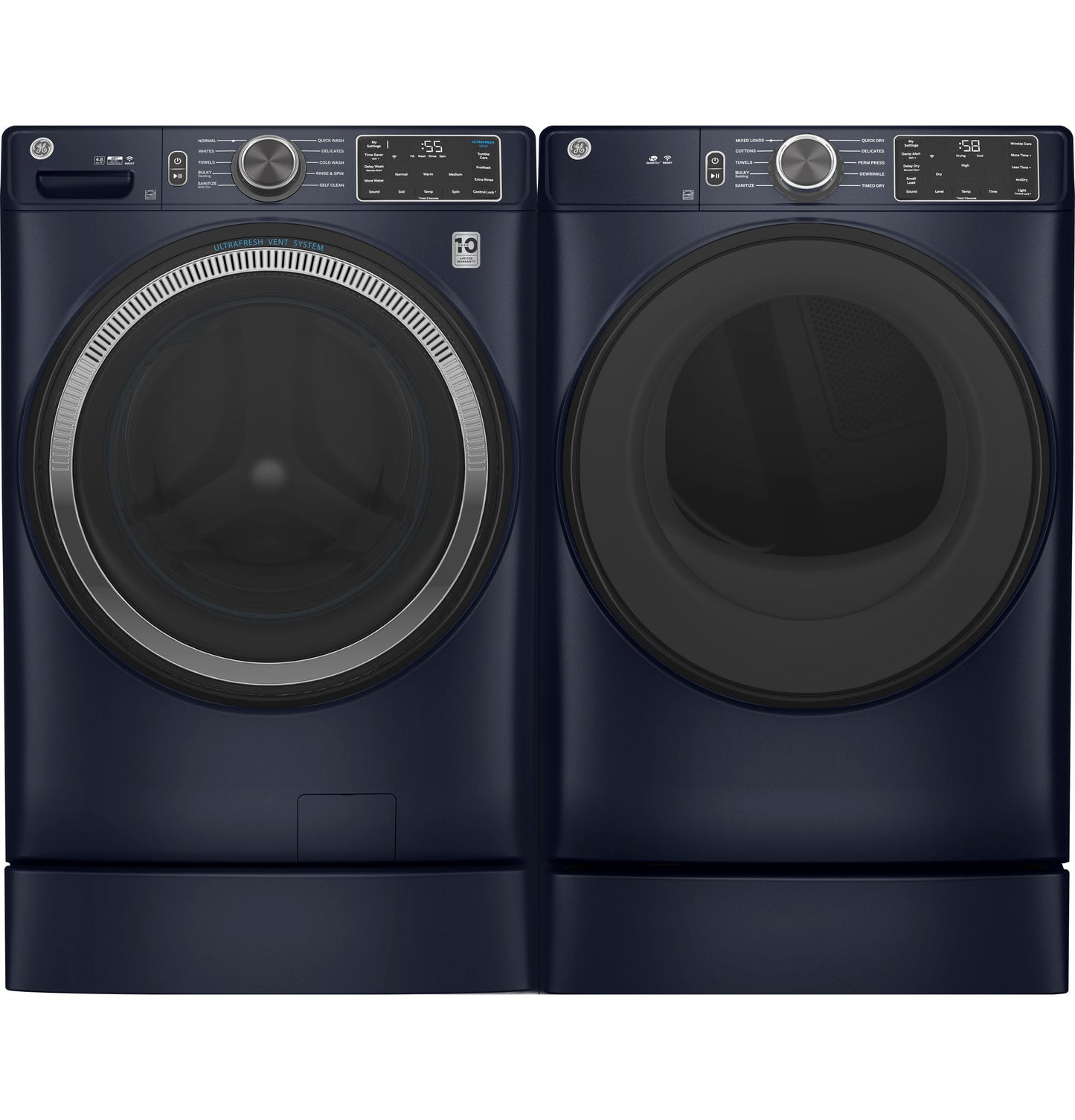 GE® 4.8 cu. ft. Capacity Smart Front Load ENERGY STAR® Washer with UltraFresh Vent System with OdorBlock™ and Sanitize w/Oxi