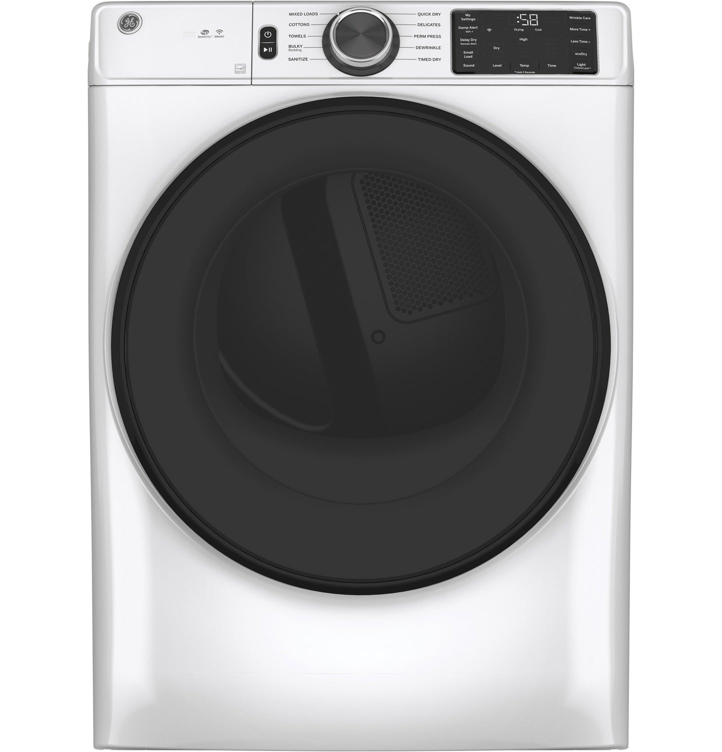 GE® 7.8 cu. ft. Capacity Smart Front Load Gas Dryer with Sanitize Cycle