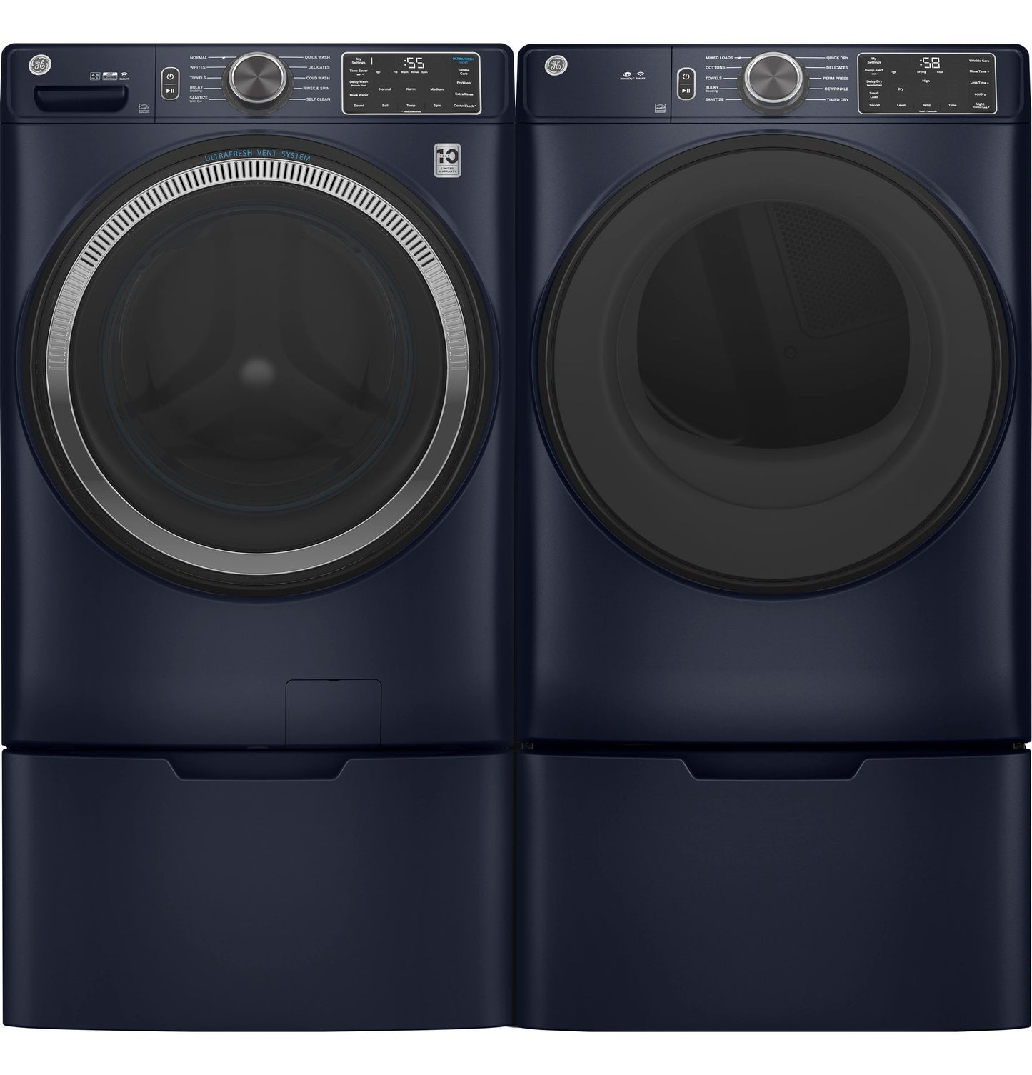GE® 7.8 cu. ft. Capacity Smart Front Load Gas Dryer with Sanitize Cycle