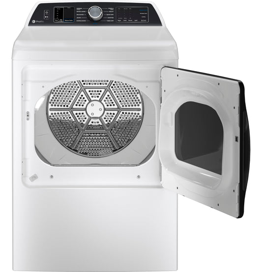 GE Profile™ 7.4 cu. ft. Capacity Smart aluminized alloy drum Gas Dryer with Sanitize Cycle and Sensor Dry
