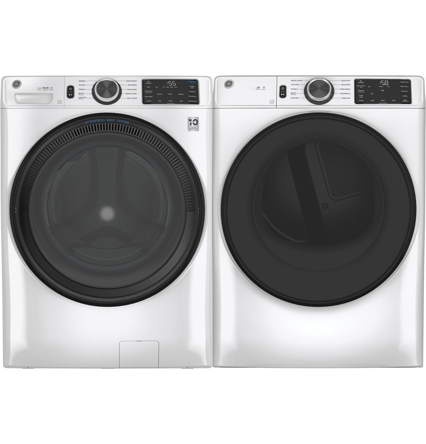 GE® 4.5 cu. ft. Capacity Smart Front Load ENERGY STAR® Washer with UltraFresh Vent System with OdorBlock™ and Sanitize w/Oxi