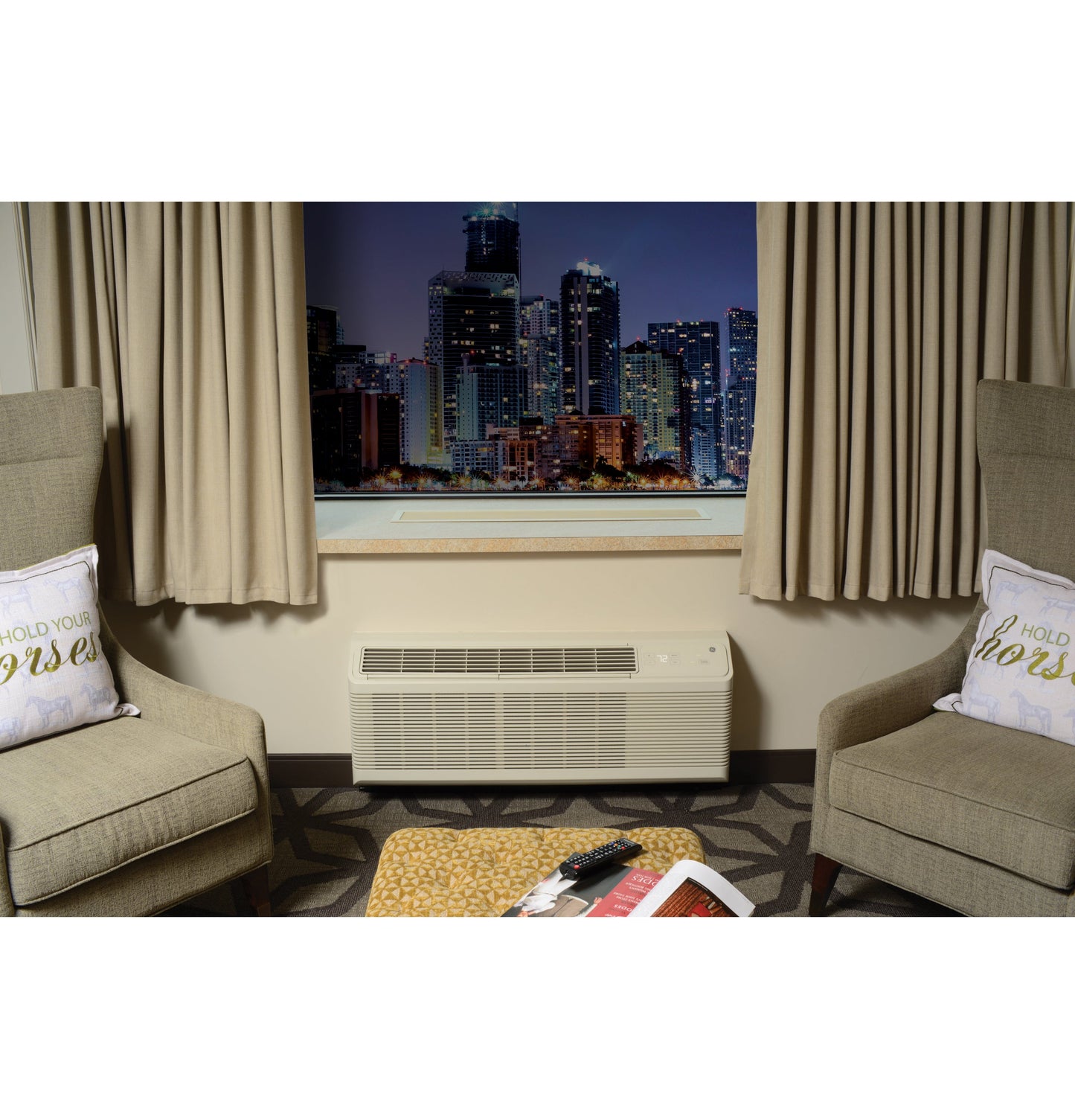 GE Zoneline® Cooling and Electric Heat Unit with Makeup Air, 230/208 Volt