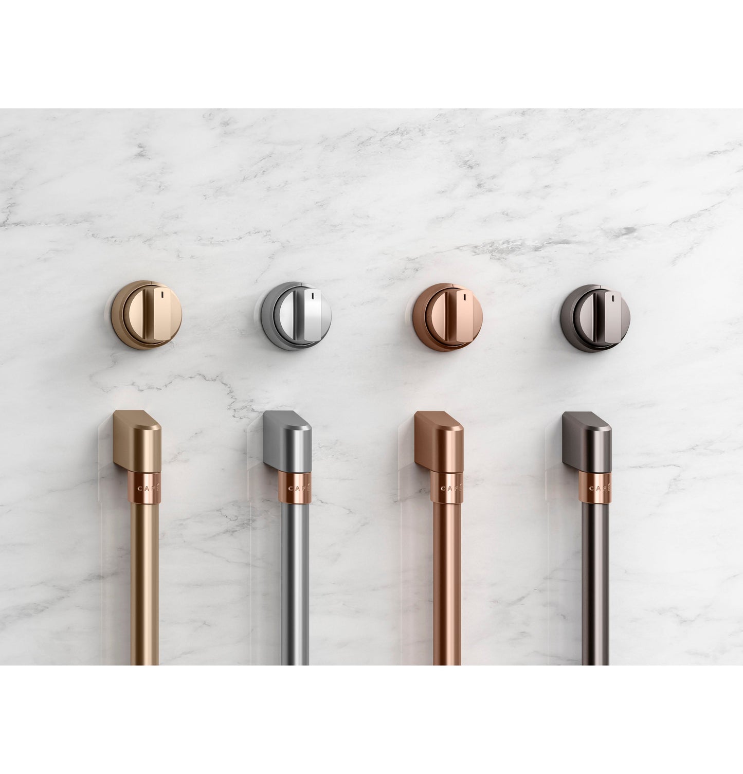 Café™ 5 Electric Cooktop Knobs - Brushed Stainless