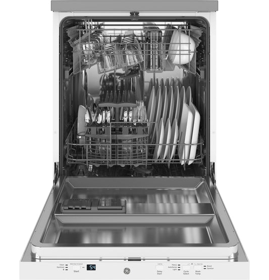 GE® 24" Stainless Steel Interior Portable Dishwasher with Sanitize Cycle