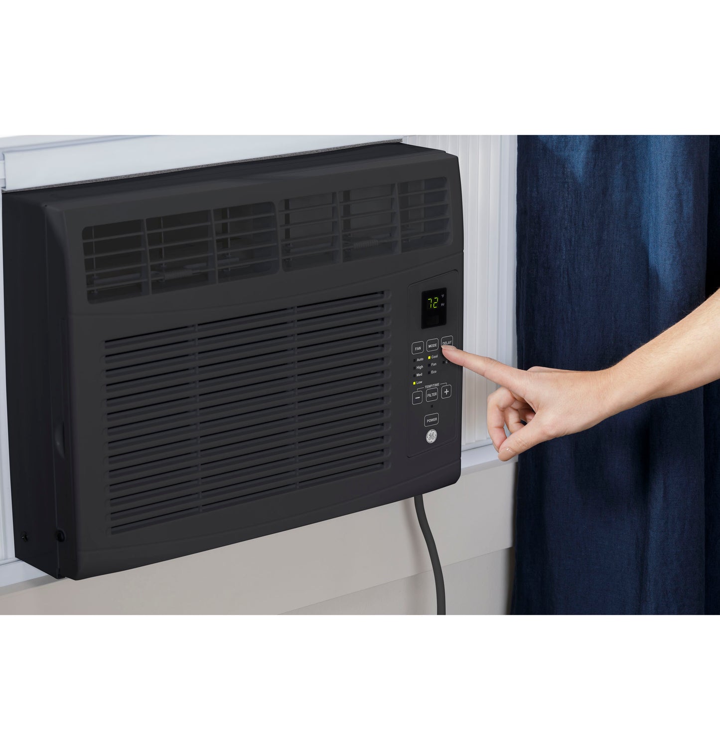 GE® 6,000 BTU Electronic Window Air Conditioner for Small Rooms up to 250 sq ft., Black