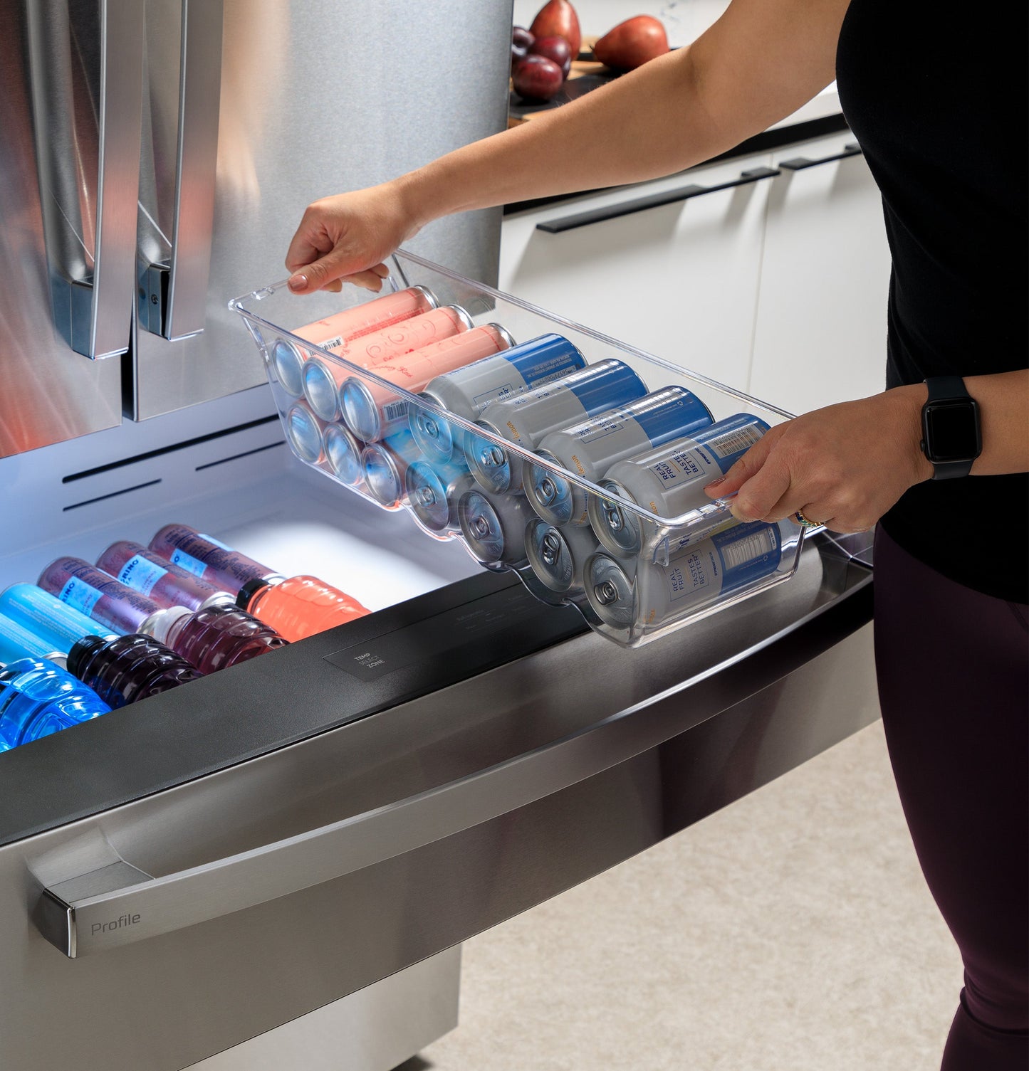 GE Profile™ ENERGY STAR® 23.3 Cu. Ft. Smart Counter-Depth Fingerprint Resistant 4-Door French-Door Refrigerator with Door In Door