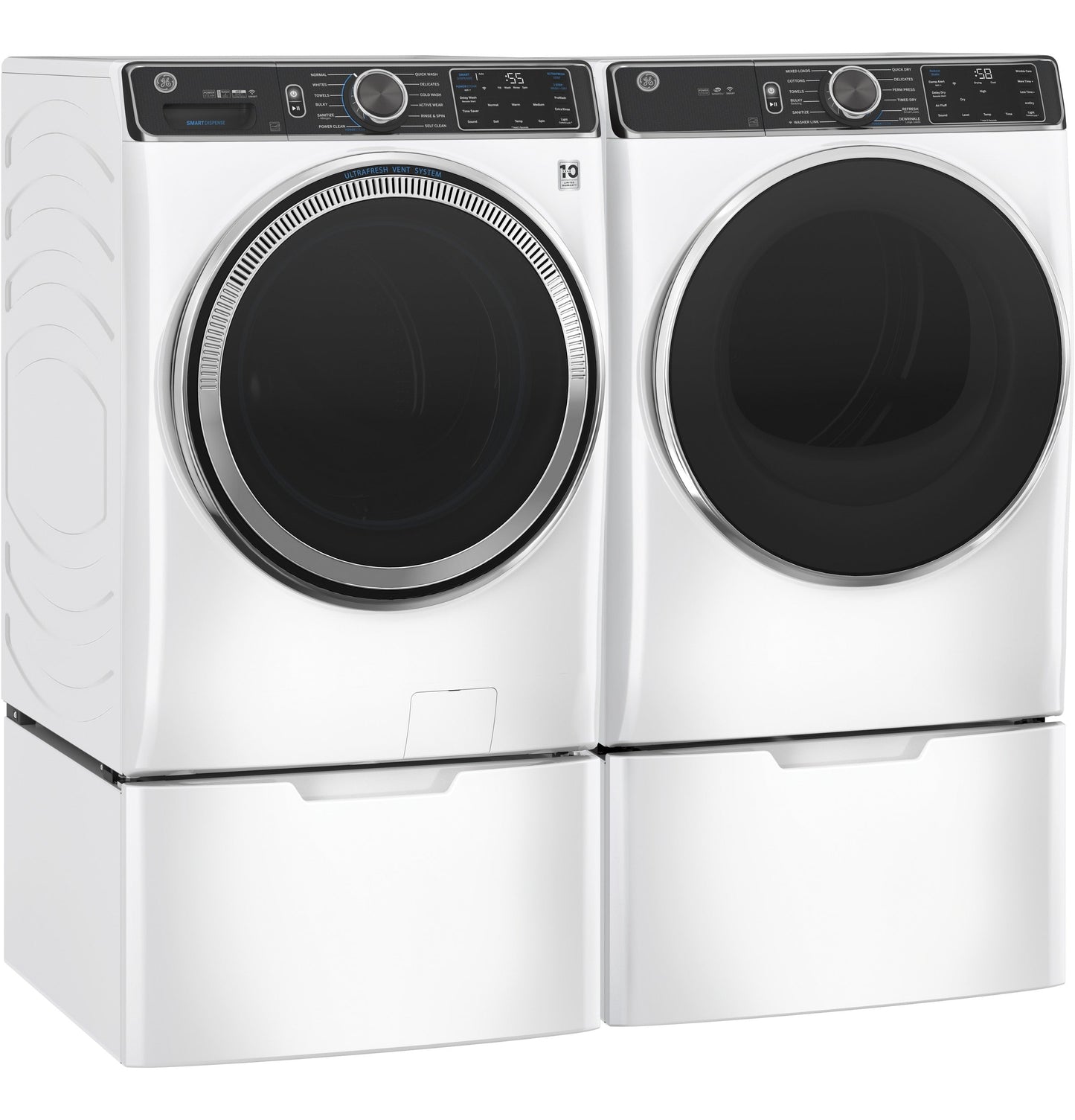 GE® 7.8 cu. ft. Capacity Smart Front Load Gas Dryer with Steam and Sanitize Cycle