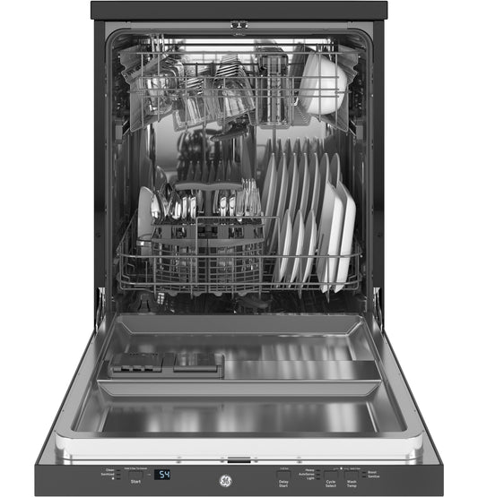 GE® 24" Stainless Steel Interior Portable Dishwasher with Sanitize Cycle