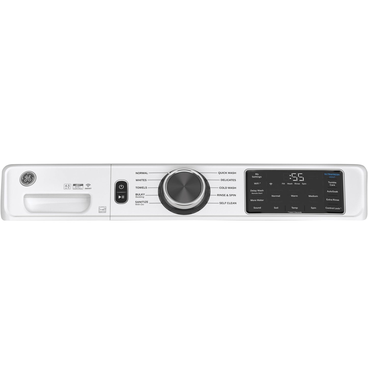 GE® 4.5 cu. ft. Capacity Smart Front Load ENERGY STAR® Washer with UltraFresh Vent System with OdorBlock™ and Sanitize w/Oxi