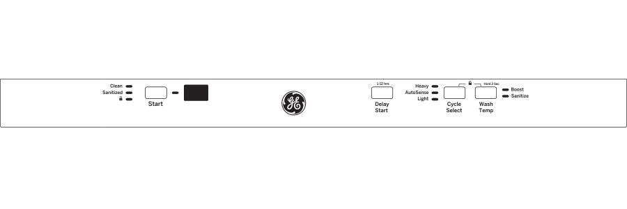 GE® ADA Compliant Stainless Steel Interior Dishwasher with Sanitize Cycle